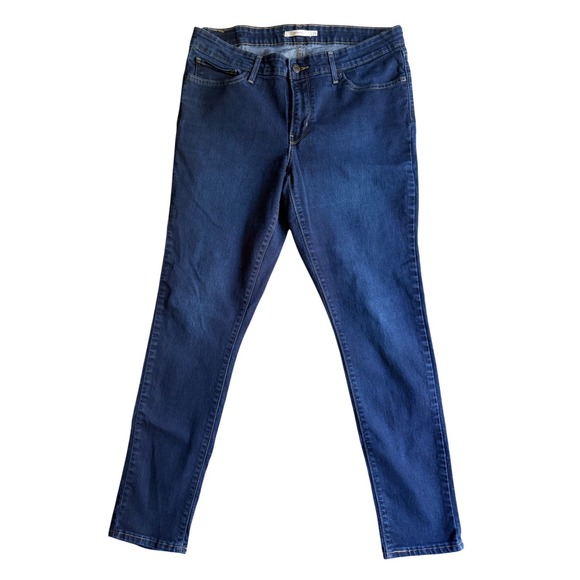 Levi's Denim - Levis 711 Skinny Jeans Womens 32 Dark Wash Blue Denim Mid Rise Stretch WaterLess